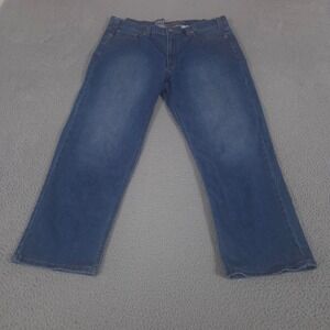 True Nation Jeans Mens 44x30 Blue Relaxed Fit Straight Leg Stretch Denim Casual